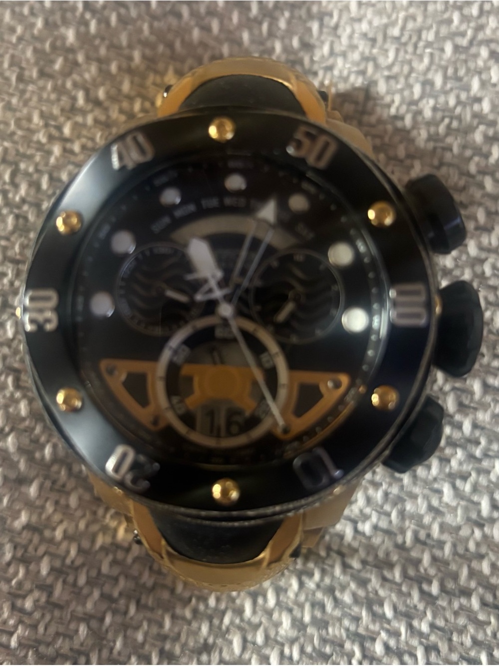 Invicta Kraken black and gold Sport Chronograph Watch